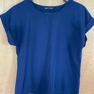 SHEIN Navy Blue Short Sleeve Top